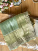 Skylight Pista Green Zari Weaved Saree with Embroidered Border