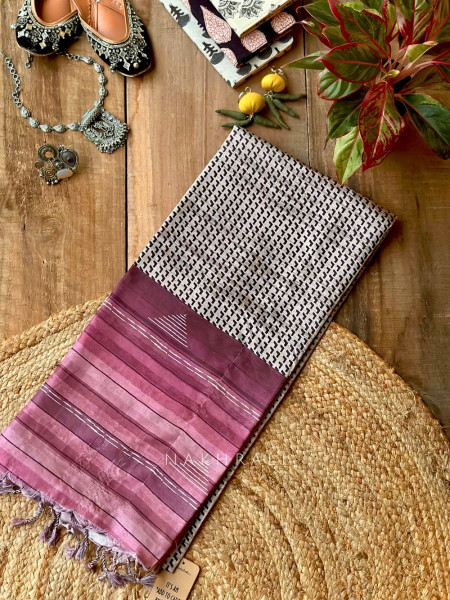 Amoli Pink Printed Silk Saree