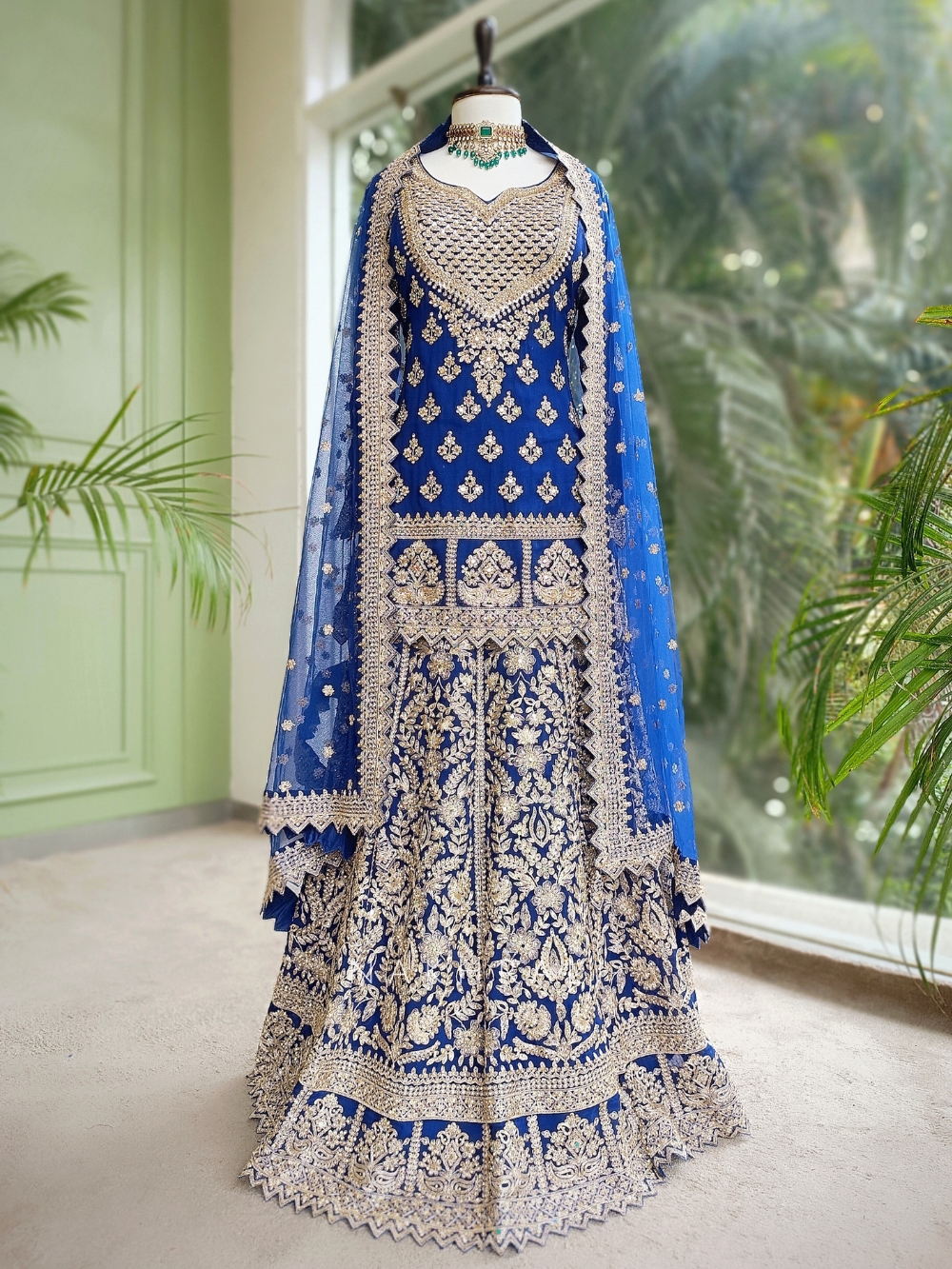 Wedding Royal Blue And Gold Skirt Royal Blue Top Golden Shimmery Skirt With Brocade Work Maybell Wedding Royal Blue And Gold Skirt Royal Blue Top Golden Shimmery Skirt With Brocade Work Maybell