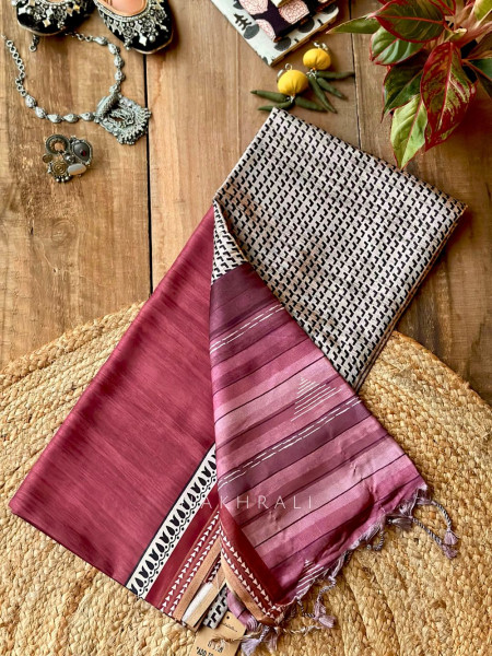 Amoli Pink Printed Silk Saree