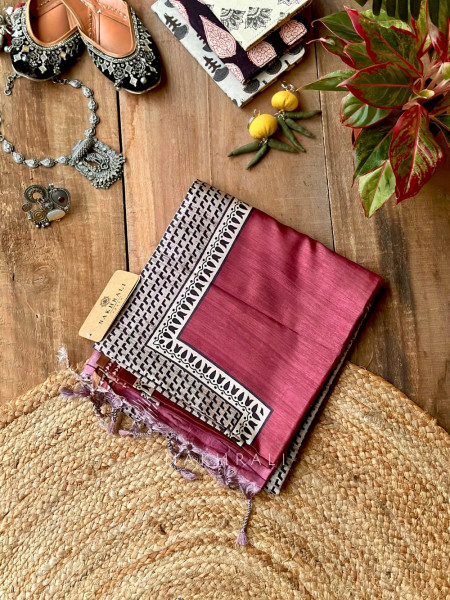 Amoli Pink Printed Silk Saree