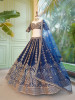 Zoyaara Paisley Blue Silk Satin Lehenga Choli Set