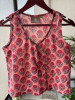 Flexora pink Printed Sleeveless Top with Overlap Neck Detail