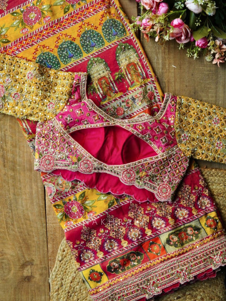 Vidhu Multicolor Saree with Mirror Stone Embroidery