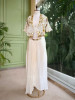 Elysia Ivory Sequin &amp; Mirror Work Indo-Western Set with Embellished Jacket
