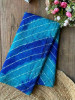 Swarang Blue Leheriya Saree with Running Blouse Piece