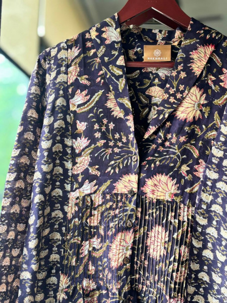 Patel Black Cotton Shirt with Floral Print