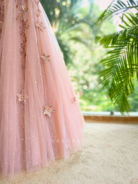 Elara Purple Net Gown with Sequin and Bead Embellishment