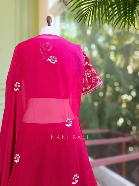 Meher Red Embroidered Indo-Western Set