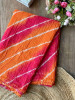 Swarang Red Leheriya Saree with Running Blouse Piece