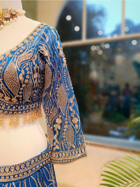 Naivya Blue Sequin & Zari Designer Lehenga