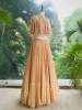 Enchante Cape Style Beige Indo-Western Lehenga Set
