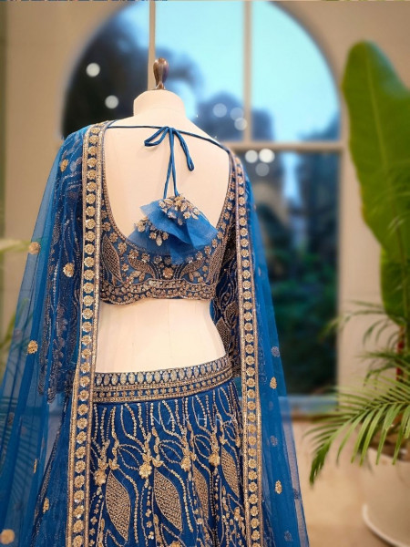 Naivya Blue Sequin & Zari Designer Lehenga