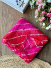 Swarang Magenta Leheriya Saree with Running Blouse Piece