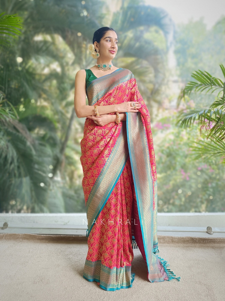Image of Banarasi Breeze Magenta Saree