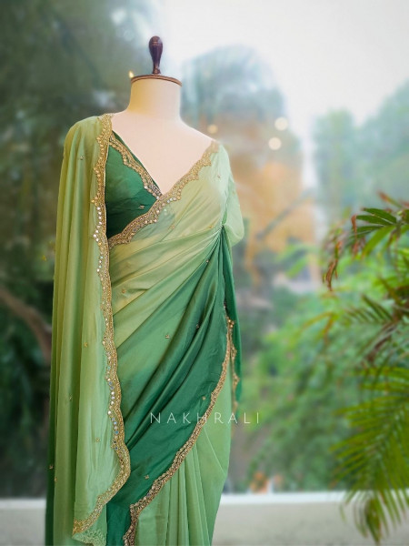 Radiant Whisper Green Saree