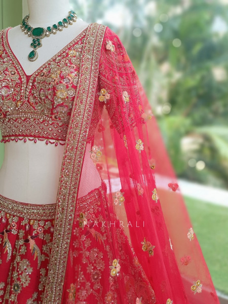 Mrunalini Maroon Raw Silk Bridal Lehenga Choli With Pichwai Zari Work