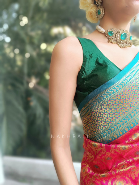 Banarasi Breeze Magenta Saree