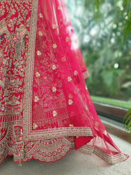 Mrunalini Maroon Raw Silk Bridal Lehenga Choli With Pichwai Zari Work