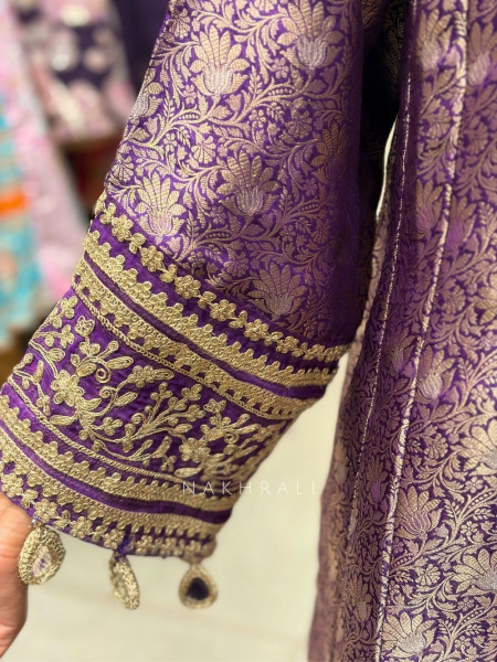 Nayara Banarasi Brocade Kurta Set with Zari Gota Work
