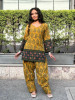 Elvar Yellow Cotton Block Print Kurti with Farsi Salwar Set