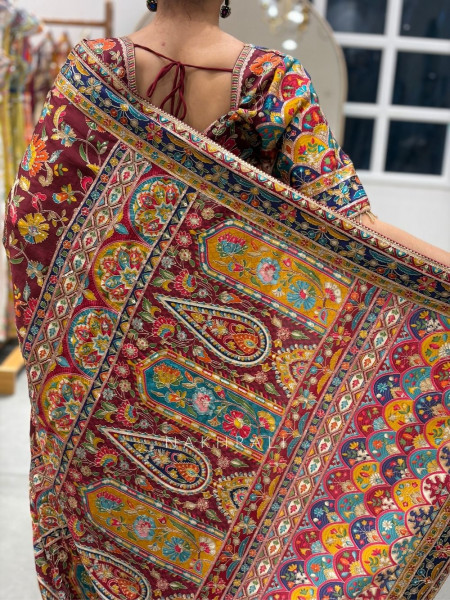 Rang Ranjani Multicolor Printed Saree with Ornate Embroidery