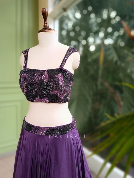 Amethyst Luxe Lehenga Set with Choker Dupatta