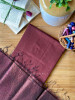 Taga Maheshwari Wine Dress Material with Zari Stripe Dupatta