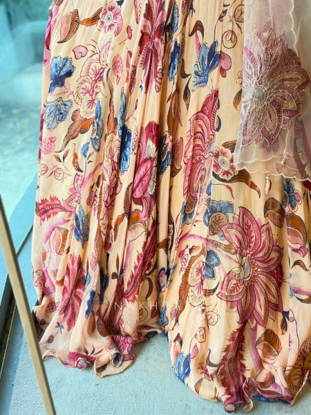 Briona Peach Anarkali with Hand Embroidery