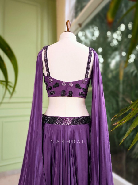 Amethyst Luxe Lehenga Set with Choker Dupatta