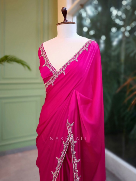 Skyline Magenta Saree with Running Blouse