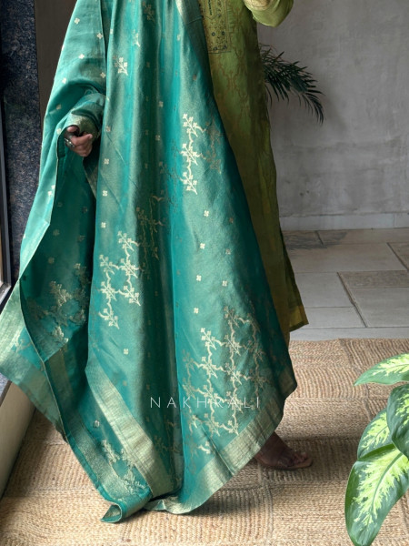 Aanya Green Kurta Pant Set with Zari Dupatta