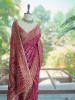 Nayan-noor Magenta Bandhani Saree with Zari Weave
