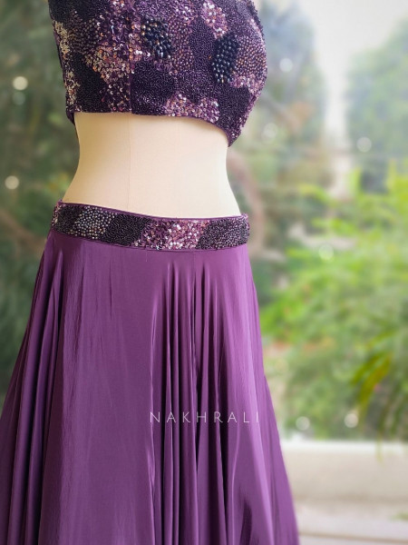 Amethyst Luxe Lehenga Set with Choker Dupatta
