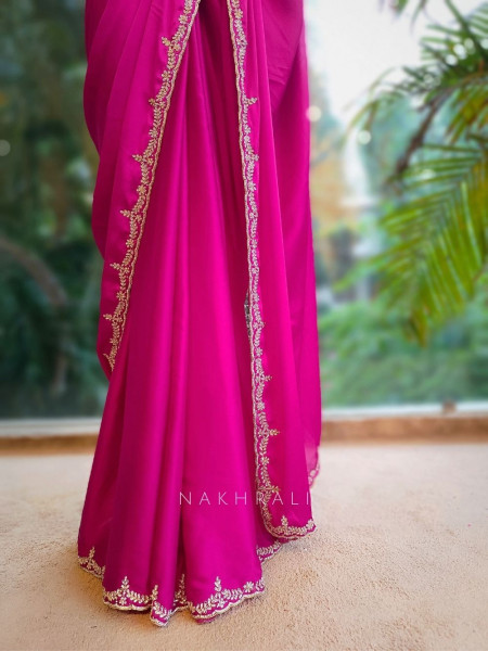 Skyline Magenta Saree with Running Blouse