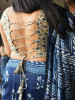 Dori Cream Block Printed Blouse with Dori Back