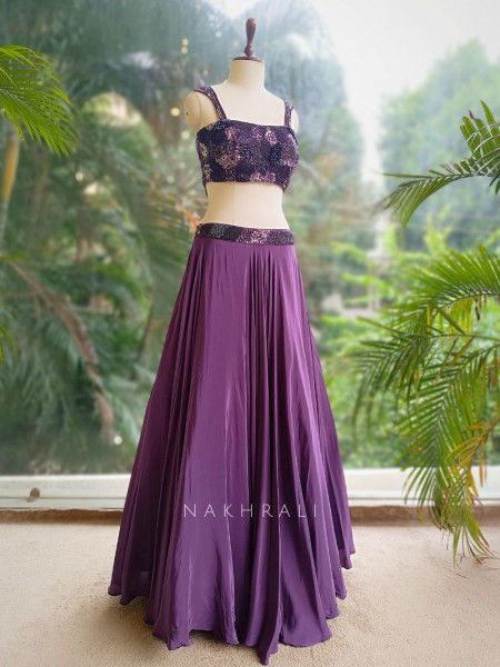 Amethyst Luxe Lehenga Set with Choker Dupatta