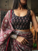 Dori Black Block Printed Blouse with Dori Back