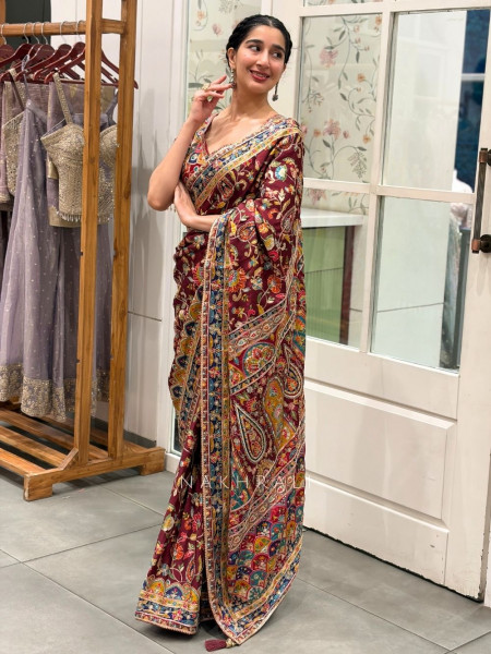 Rang Ranjani Multicolor Printed Saree with Ornate Embroidery