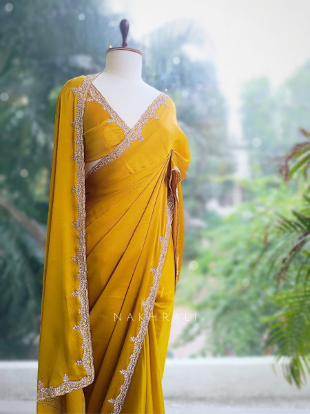 Skyline Mustard Saree with Running Blouse