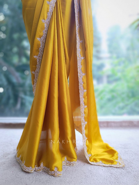 Skyline Mustard Saree with Running Blouse