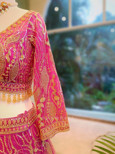 Naivya Pink Sequin & Zari Designer Lehenga