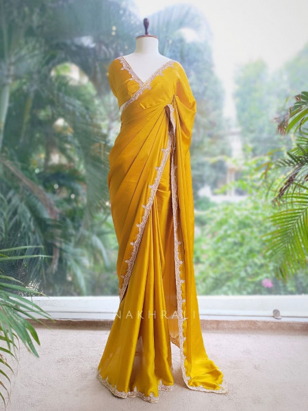 Skyline Mustard Saree with Running Blouse