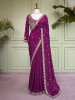 Tavisha Purple Saree with Readymade Blouse – Zari Cutwork Border