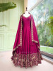 Dastaan Wine Chinon Kalidar Anarkali Set