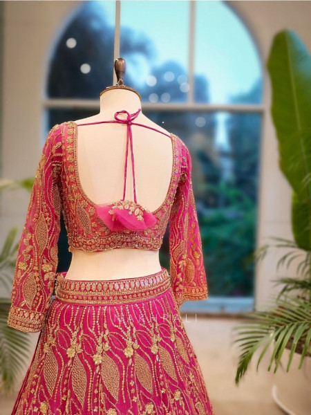 Naivya Pink Sequin & Zari Designer Lehenga