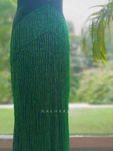 Sapphire Plumage Royal Green Soft Net Gown