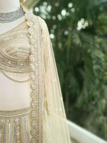 Nooriyan Ivory Designer Lehenga Set with Hand Embroidery