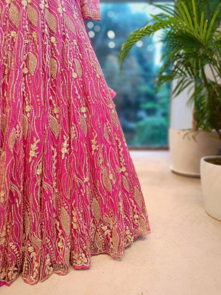 Naivya Pink Sequin & Zari Designer Lehenga