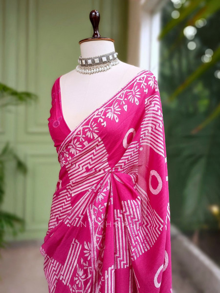 Rasika Pink Handloom Saree